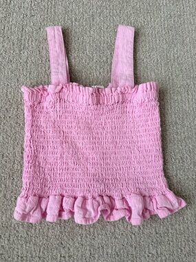 Cotton On Girls Pink Smocked Ruffle Tank Top